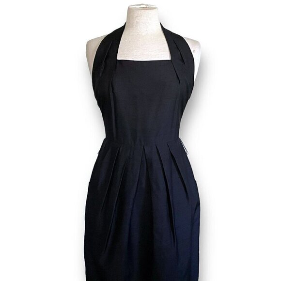 Vintage 90s Lauren Alexandra Womens Dress Sz 10P 10 Petite Black Silk Minimalist - Picture 3 of 13